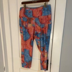 Cali Active Colorful Tie-Dye Exercise Pants